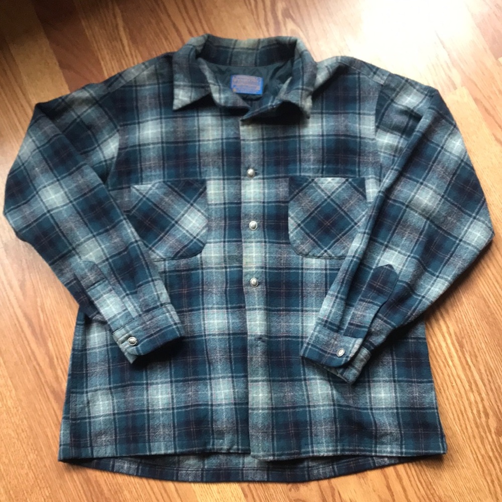 Pendleton Blue Plaid Button-Up Shirt